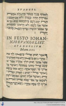 In Festo Iohannis Evangelist. Evangelium Iohann. XXI.