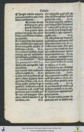 Tabula materiarum principalium.