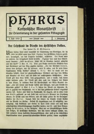 ¬Der¬ Lehrstand im Dienste des christlichen Volkes