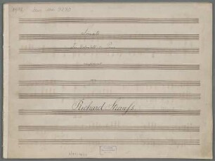 Sonatas, vlc, pf, op. 6, TrV 115, F-Dur - BSB Mus.ms. 9270 : Sonate // Für Violoncell u. Piano // componirt // von // Richard Strauss.