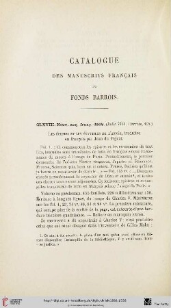 Catalogue des manuscrits français du Fonds Barrois