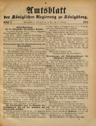 Amtsblatt der Preussischen Regierung zu Königsberg. 74. 1884