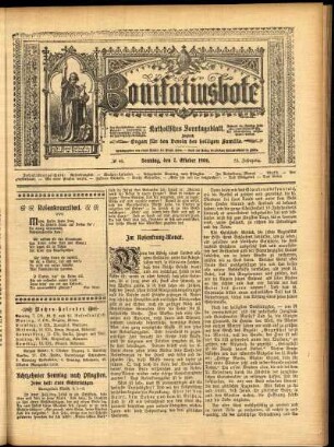 Erste Ausgabe vom Sonntag, den 07. Oktober 1906.