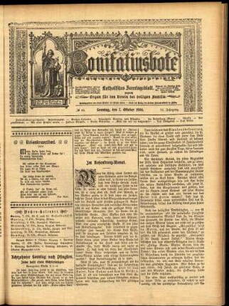 Erste Ausgabe vom Sonntag, den 07. Oktober 1906.