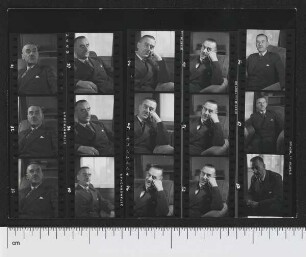 Kontaktabzüge von Porträtaufnahmen Thomas Mann