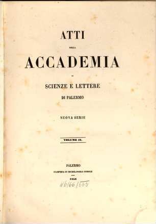 Atti della Accademia di Scienze e Lettere di Palermo. 2. 1853