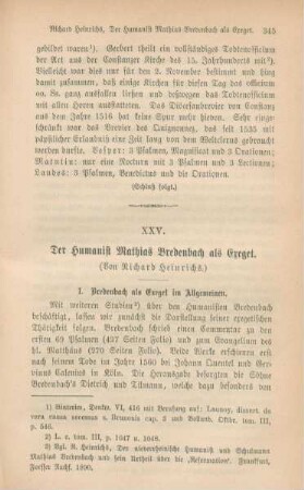 345-357 Der Humanist Mathias Bredenbach als Exeget : I.