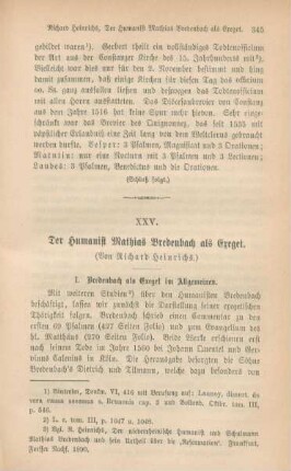 345-357 Der Humanist Mathias Bredenbach als Exeget : I.