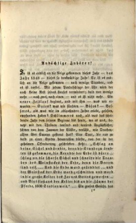 Unsere Zeit in ihrer Vergangenheit, Gegenwart und Zukunft : Predigt bei der Jahresschluß-Andacht 1848 in der Stadtpfarrkirche St. Paul in Passau