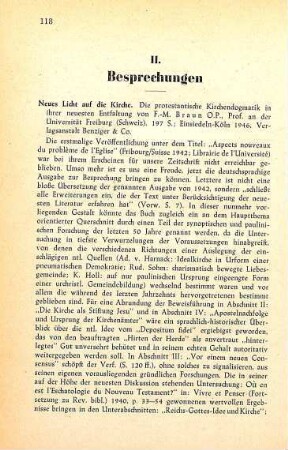 118-120 [Rezension] Braun, François Marie, Neues Licht auf die Kirche