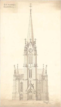 Schmidt, Heinrich von; Kaiserslautern; Marienkirche - Aufriss
