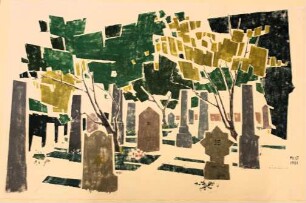 Grafik "Im Judenfriedhof"