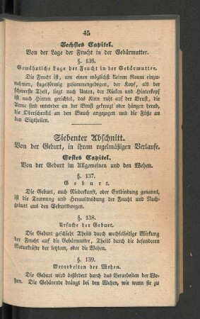 Sechstes Capitel. Von der Lage der Frucht in der Gebärmutter.