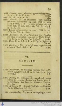 VI. Medicin