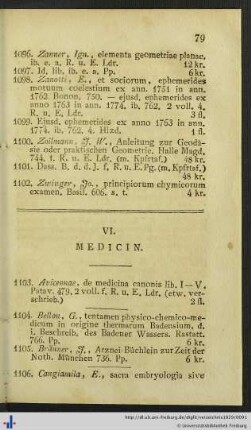 VI. Medicin