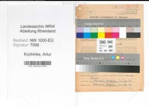 Entnazifizierung Artur Kochinke, geb. 14.06.1902 (Verw.Beamter)