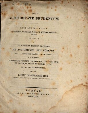 De auctoritate prudentum