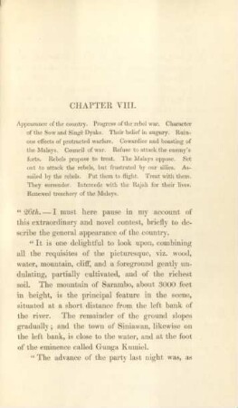 Chapter VIII. Appearance of the country. Progress of the rebel war ...