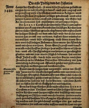 Historien von deß Ehrwürdigen in Gott seligen theuren Manns Gottes, D. Martin Luthers, Anfang, Lehre, Leben, standhaffter Bekenntnuß seines Glaubens und Sterben, ordentlich der Jarzal nach, wie sich solches alles habe zugetragen, beschrieben
