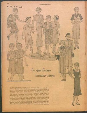 Lo que llevan nuestros niños [Dibujos] : Para la mujer