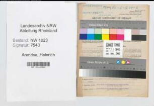 Entnazifizierung Heinrich Arendse , geb. 24.05.1906 (Magazinverwalter)