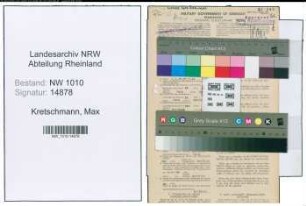 Entnazifizierung Max Kretschmann , geb. 07.12.1899 (Zollbeamter)