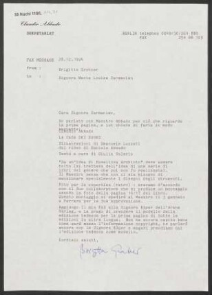 Brief an Marie Louise Zarmanian, 28.12.1994