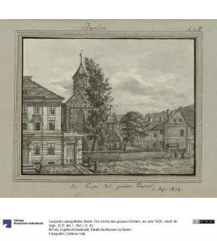 Berlin. Die Kirche des grauen Klosters. im Jahr 1829.
