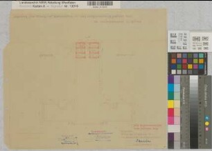 Münster (Münster) Frauenhaftanstalt Abbruch und Wiederaufbau des zerstörten Teiles Grundriß Erdgeschoß 1949 1 : 200 38 x 42,5 Pause Staatshochbauamt Münster Regierung Münster Nr. 33852