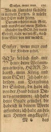 Seufzer, wenn man aus der Kirchen gehet