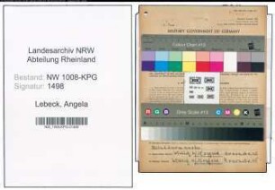 Entnazifizierung Angela Lebeck , geb. 15.03.1915 ()