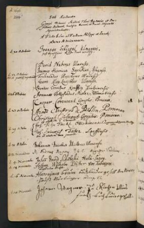 Winterhalbjahr 1696/1697. Rektorat Georg Heinrich Keller