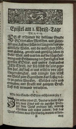 Epistel am I. Christ-Tage.