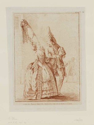 Paar auf der Straße, Blatt 1 der Folge "Sujets de Coeffure"