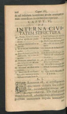 Caput VI. De Interna Civitatum Structura