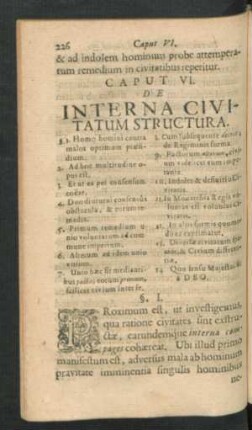 Caput VI. De Interna Civitatum Structura