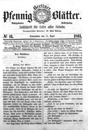 No. 16, Sonnabend, den 13. April