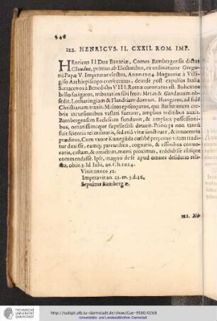 122. Henricus. II. CXXII. Rom. Imp.
