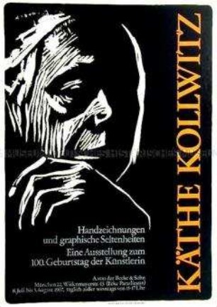 Plakat zu einer Ausstellung mit Werken von Käthe Kollwitz