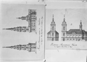 Zwei Aufrisse der Maria-Magdalena-Kirche / Ehemalige Alexei-Kirche