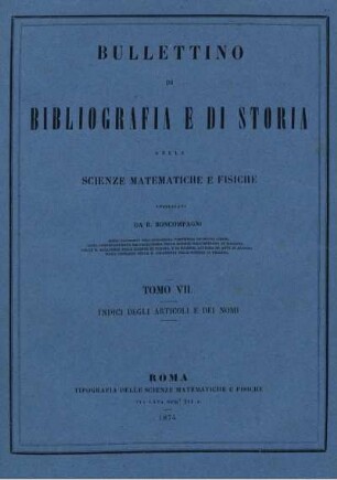 Tomo VII. Indici degli articoli e dei nomi.