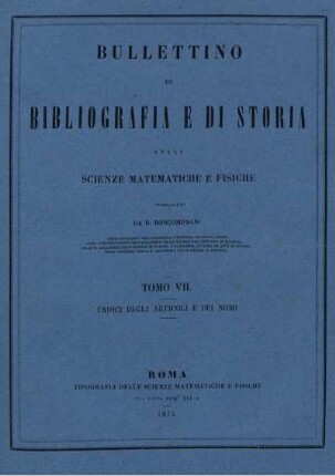Tomo VII. Indici degli articoli e dei nomi.