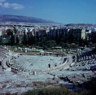 Athen, Blick auf das Dionysostheater und das angrenzende Stadtviertel
