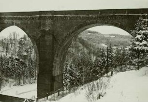 Jocketa, Elstertalbrücke im Winter