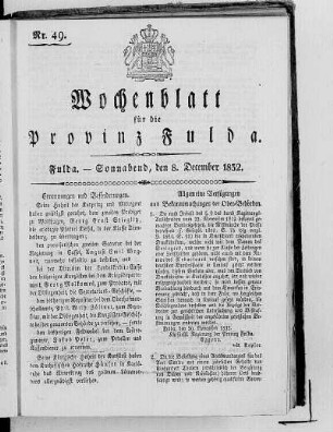 Nr. 49, Ausgabe vom 8. Dezember 1832