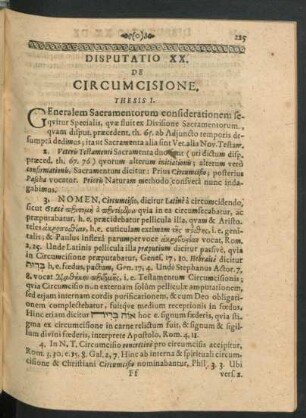 Disputatio XX. De Circumcisione.
