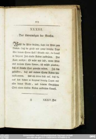 XXXIII. Das Unvermögen der Großen.