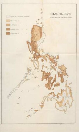 Islas Filipinas. Densidad de la población