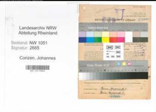 Entnazifizierung Johannes Conzen , geb. 01.08.1897 (Lehrer)