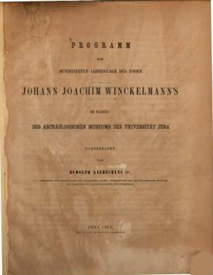 Der Becher des Ziegenhirten bei Theokrit. I, v. 27 - 58 : Programm zum hundersten Jahrestage des Todes Johann Joachim Winckelmann's